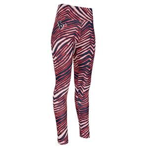Zubaz NFL Apparel Houston Texans Womens Small Zebra Print Legging Football NWT